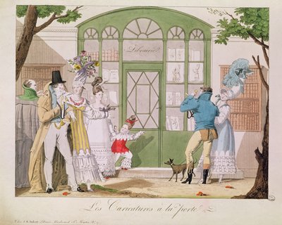 「ドアの風刺画」、1814年 作： French School